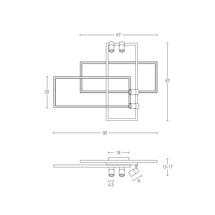 Zambelis 22020 - Lámpara de techo LED regulable LED/52W/230V