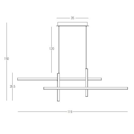 Zambelis 22022 - Lámpara de araña LED regulable LED/41W/230V dorado