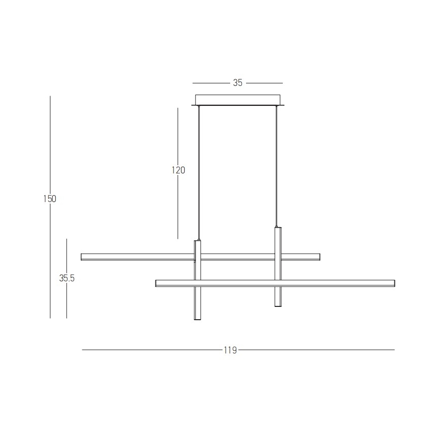 Zambelis 22023 - Lámpara de araña LED regulable LED/41W/230V negro