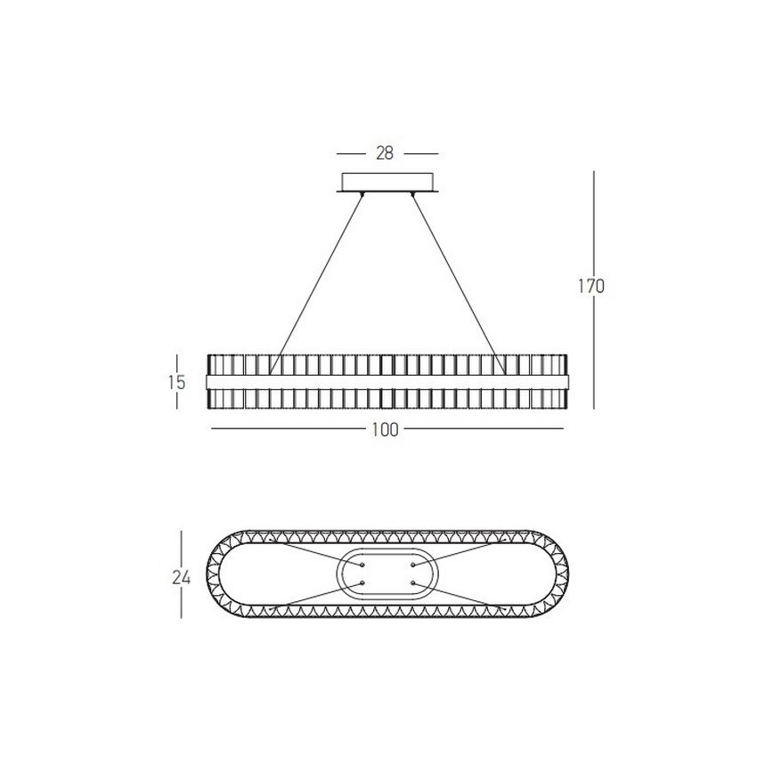 Zambelis 22041 - Lámpara de araña LED regulable LED/68W/230V dorado