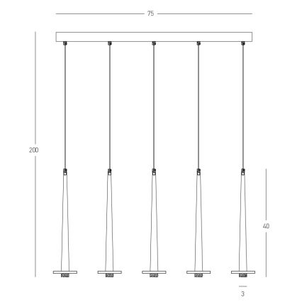 Zambelis 22112 - Lámpara de araña LED regulable 5xLED/3W/230V CRI90 negro