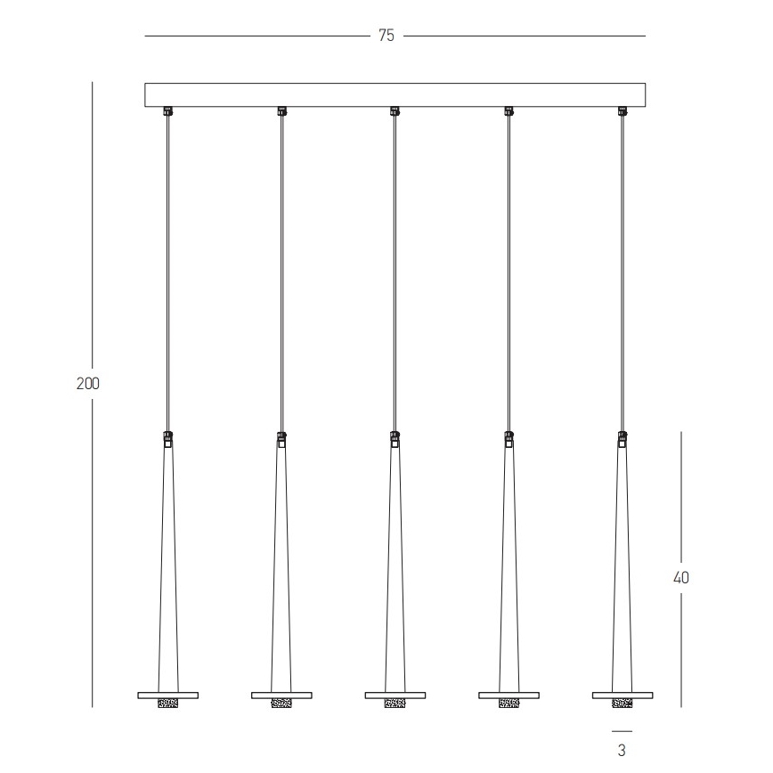 Zambelis 22112 - Lámpara de araña LED regulable 5xLED/3W/230V CRI90 negro