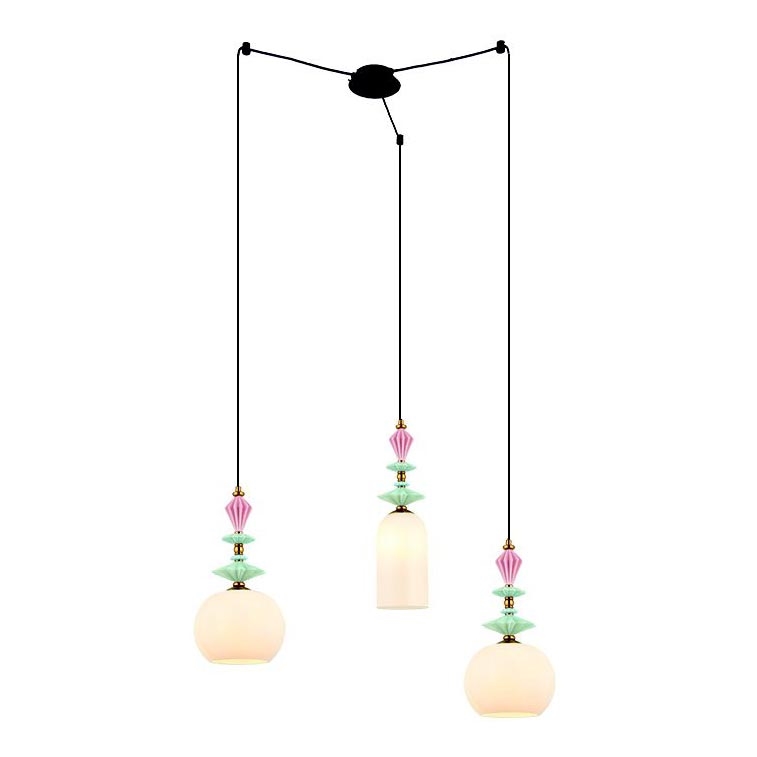 Zambelis 22152 - Lámpara colgante 3xE27/40W/230V araña cerámica