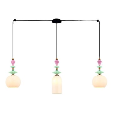Zambelis 22153 - Lámpara colgante 3xE27/40W/230V araña cerámica