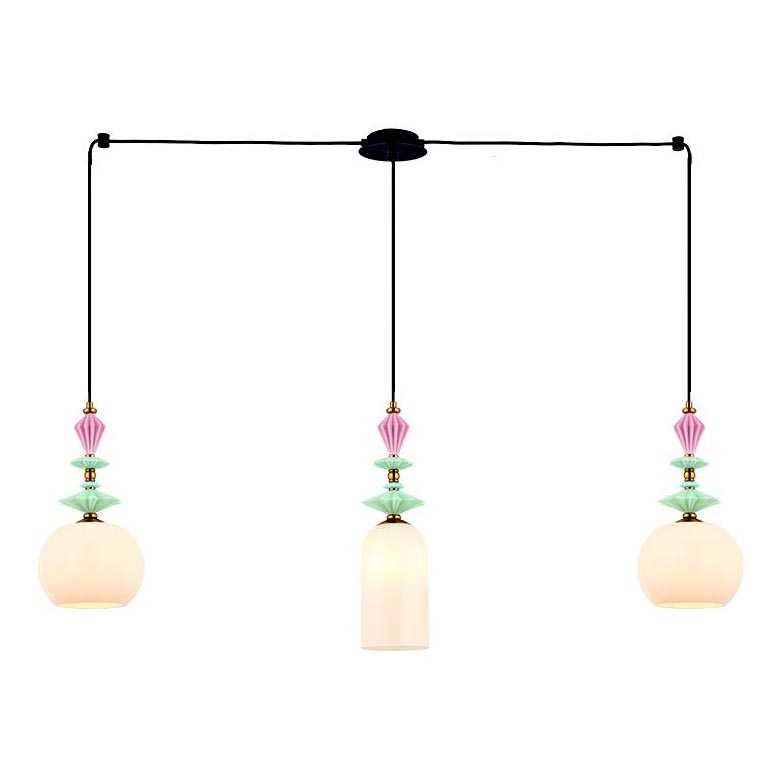 Zambelis 22153 - Lámpara colgante 3xE27/40W/230V araña cerámica