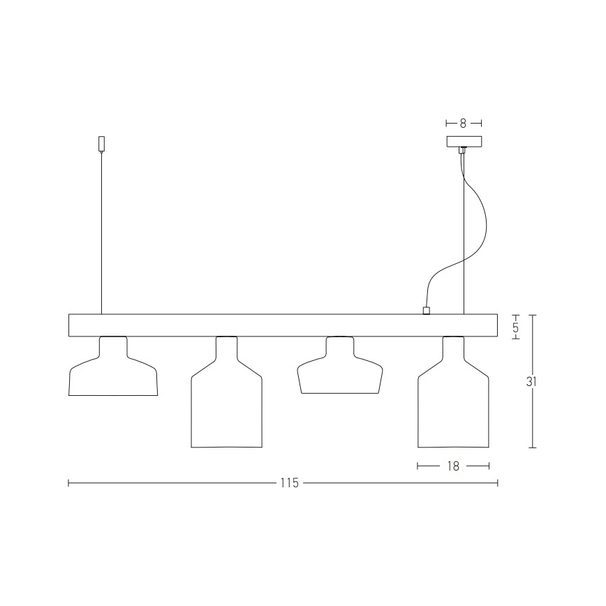 Zambelis 22213 - Lámpara colgante 4xE27/40W/230V