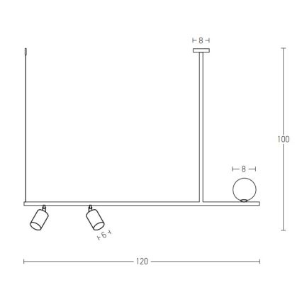 Zambelis 22227 - Lámpara colgante 2xGU10/25W+G9/9W/230V