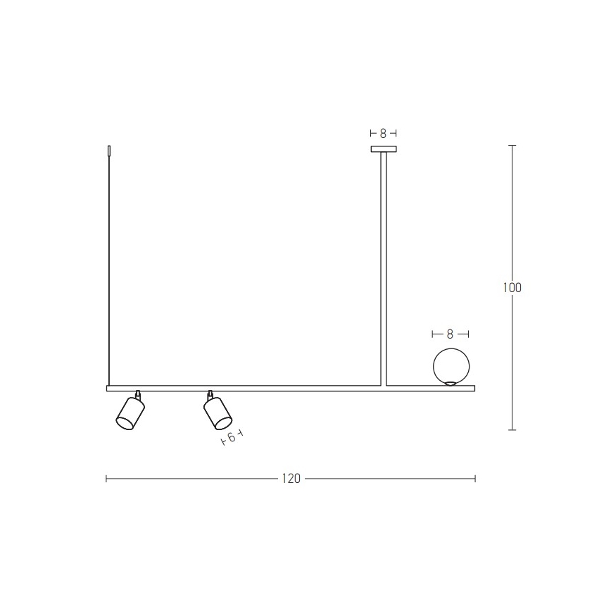 Zambelis 22227 - Lámpara colgante 2xGU10/25W+G9/9W/230V