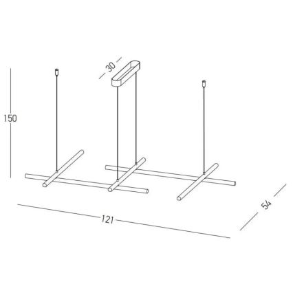 Zambelis 22244 - Lámpara de araña LED regulable LED/50W/230V negro