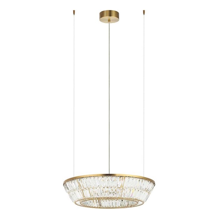 Zambelis 23046 - Lámpara de araña de cristal LED regulable en una cadena LED/38W/230V CRI 90 3000K d. 60 cm latón