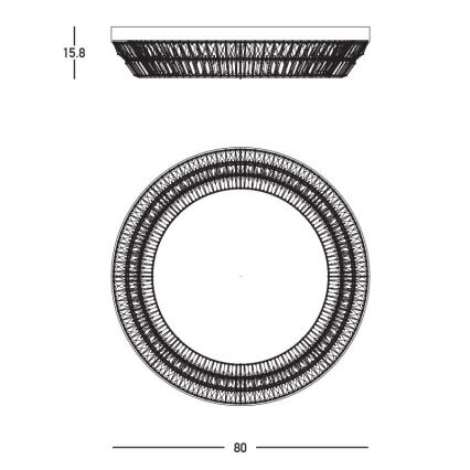 Zambelis 23049 - Plafón de cristal LED regulable LED/55W/230V CRI 90 3000K d. 80 cm latón