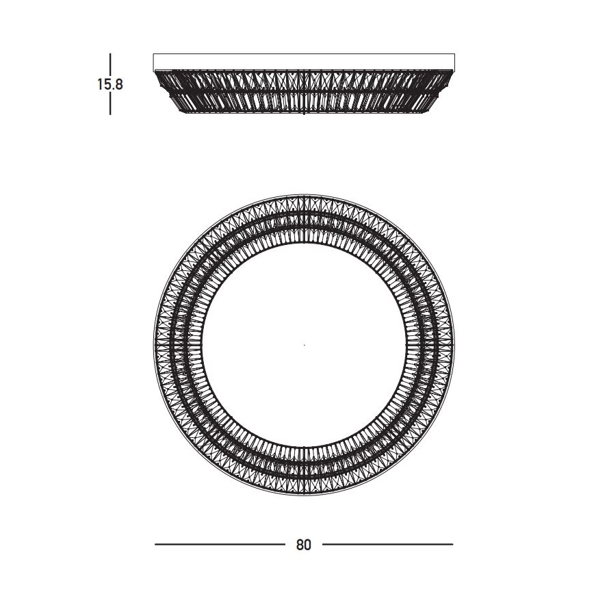 Zambelis 23049 - Plafón de cristal LED regulable LED/55W/230V CRI 90 3000K d. 80 cm latón