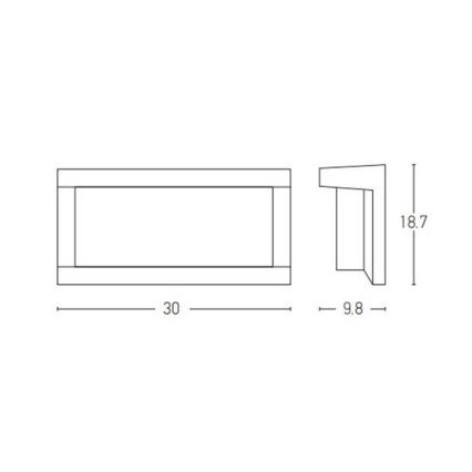 Zambelis E128 - Aplique de exterior 1xE27/18W/230V IP54 antracita