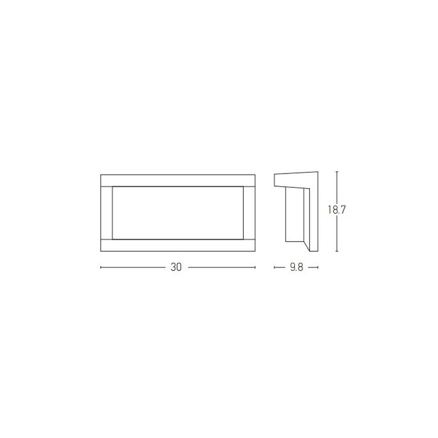 Zambelis E128 - Aplique de exterior 1xE27/18W/230V IP54 antracita
