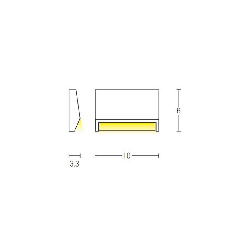 Zambelis E182 - Iluminación de escalera LED exterior LED/1,5W/230V IP54 blanco