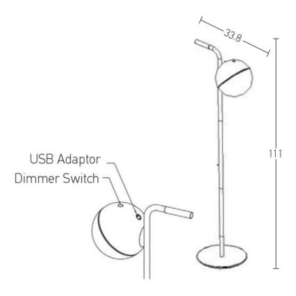 Zambelis E232 - Lámpara LED regulable de exterior LED/1,5W/5V IP54 negro