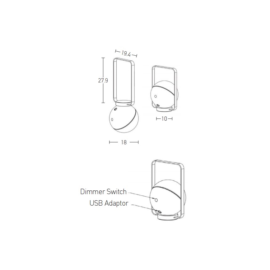 Zambelis E234 - Lámpara LED regulable de exterior LED/1,5W/5V IP44 blanco