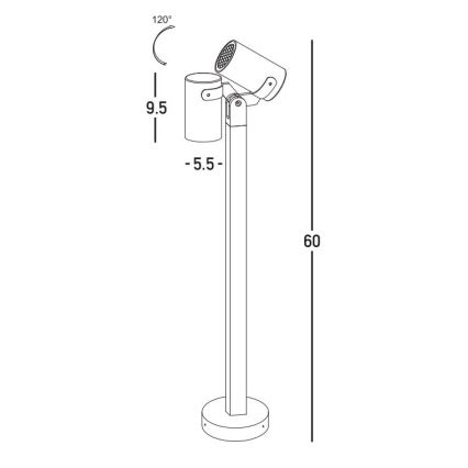 Zambelis E325 - Lámpara de exterior 1xGU10/15W/230V IP54 antracita