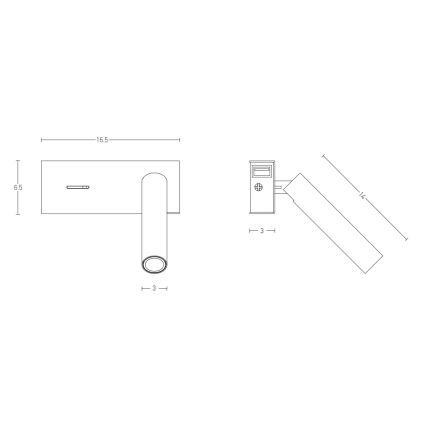 Zambelis H74 - Aplique LED LED/3W/230V USB blanco