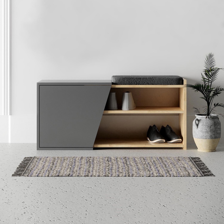 Zapatero FIONA 37x104 cm marrón/antracita