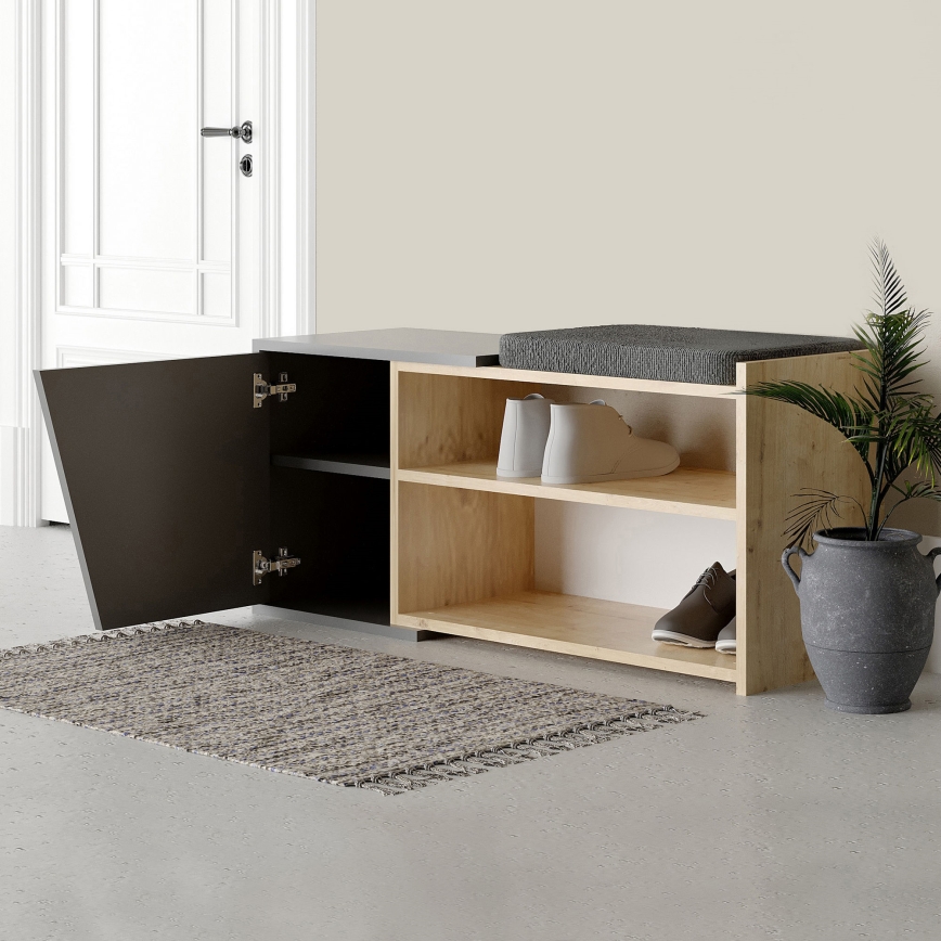 Zapatero FIONA 37x104 cm marrón/antracita