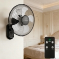 ZEVENTI - Ventilador de pared FANNY 45W/230V Ø 41 cm negro + control remoto