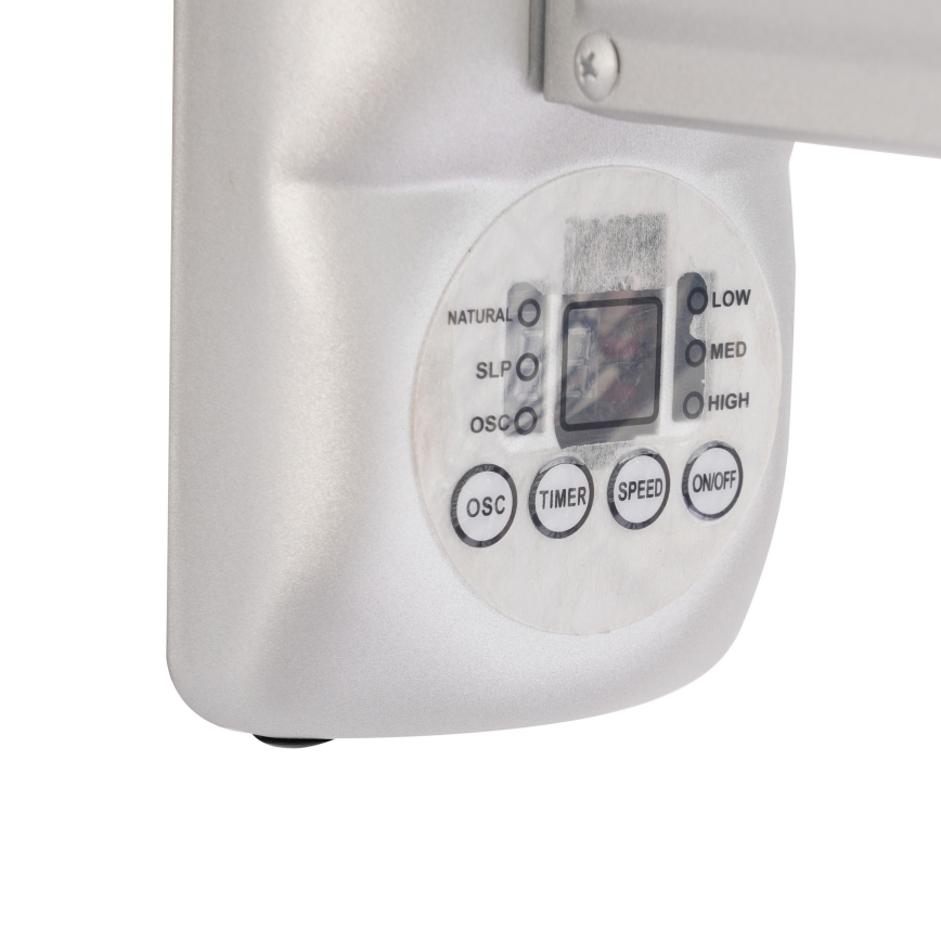 ZEVENTI - Ventilador de pared FANNY 50W/230V Ø 45 cm cromado mate + mando a distancia