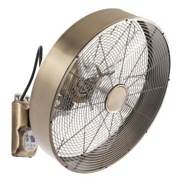 ZEVENTI - Ventilador de pared FANNY 50W/230V color bronce + mando a distancia