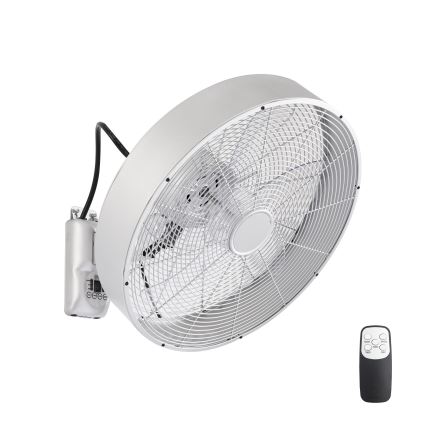 ZEVENTI - Ventilador de pared FANNY 50W/230V cromo mate + mando a distancia