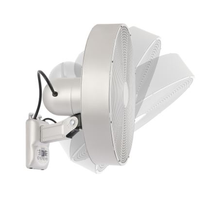 ZEVENTI - Ventilador de pared FANNY 50W/230V cromo mate + mando a distancia