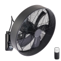ZEVENTI - Ventilador de pared FANNY 50W/230V, diámetro 45 cm, negro + mando a distancia