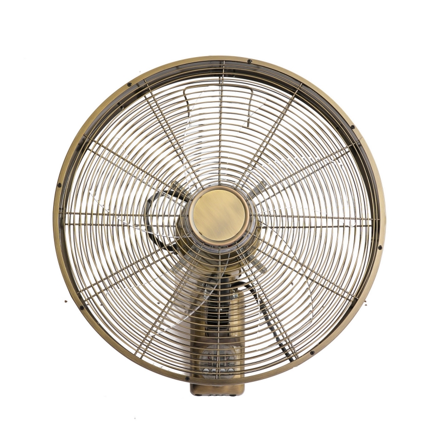 ZEVENTI - Ventilador de pared FANNY 50W/230V Ø 45 cm bronce + mando a distancia