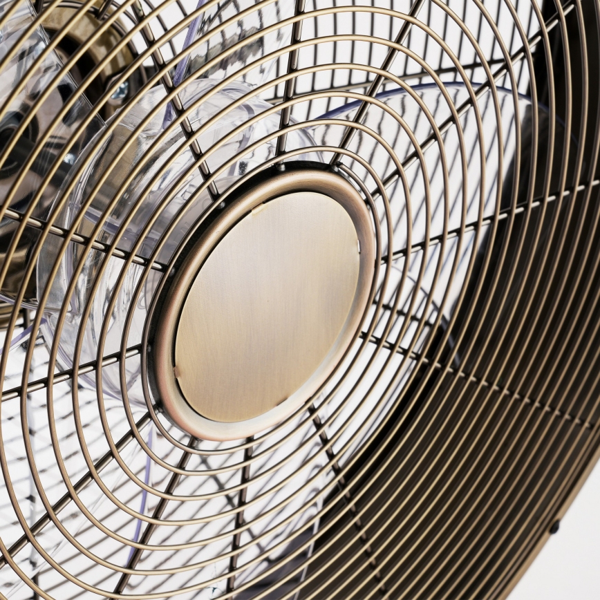 ZEVENTI - Ventilador de pared FANNY 50W/230V Ø 45 cm bronce + mando a distancia