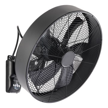 ZEVENTI - Ventilador de pared FANNY 50W/230V negro + mando a distancia
