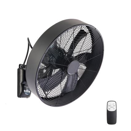 ZEVENTI - Ventilador de pared FANNY 50W/230V negro + mando a distancia