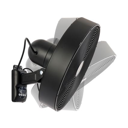 ZEVENTI - Ventilador de pared FANNY 50W/230V negro + mando a distancia