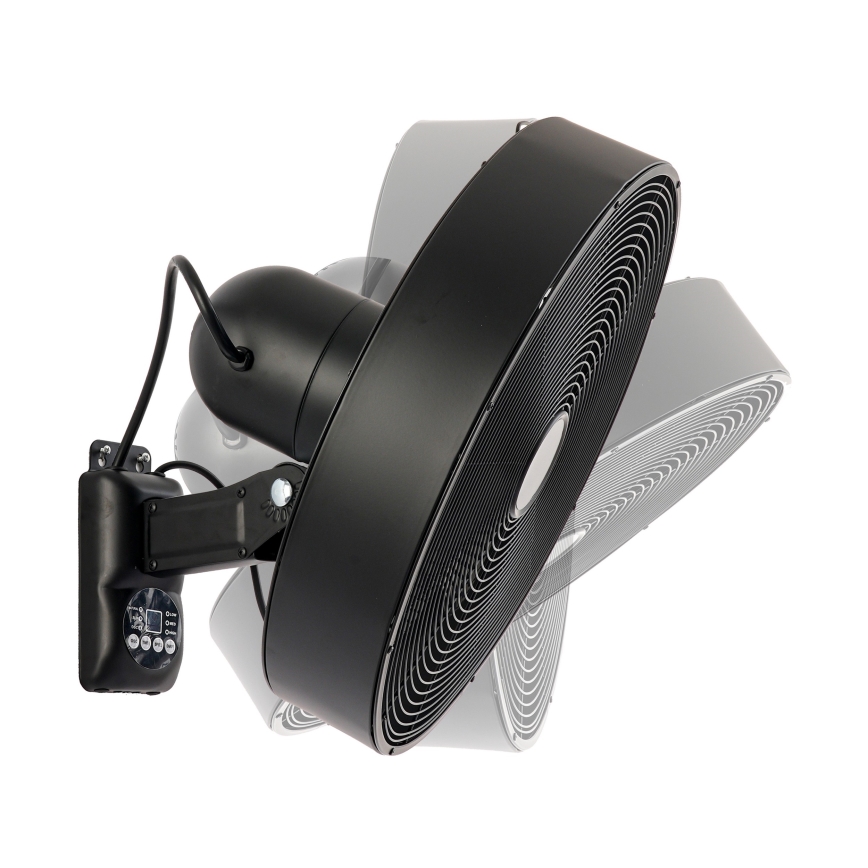 ZEVENTI - Ventilador de pared FANNY 50W/230V negro + mando a distancia
