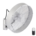ZEVENTI - Ventilador de pared FANNY 50W/230V Ø 45 cm cromado mate + mando a distancia