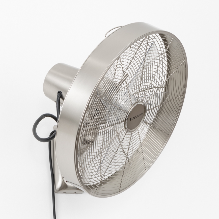 ZEVENTI - Ventilador de pared FREEZE 50W/230V diá. 40 cm cromo mate + control remoto