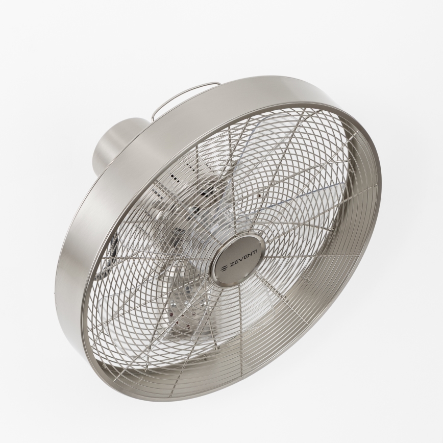 ZEVENTI - Ventilador de pared FREEZE 50W/230V diá. 40 cm cromo mate + control remoto