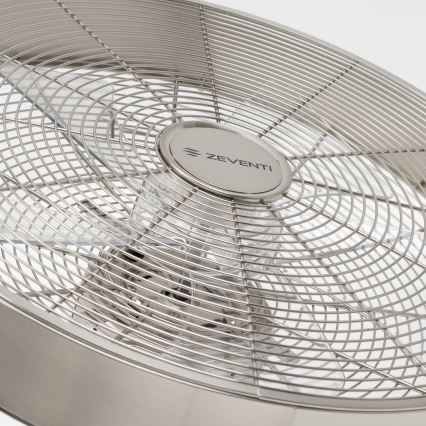 ZEVENTI - Ventilador de pared FREEZE 50W/230V diá. 40 cm cromo mate + control remoto