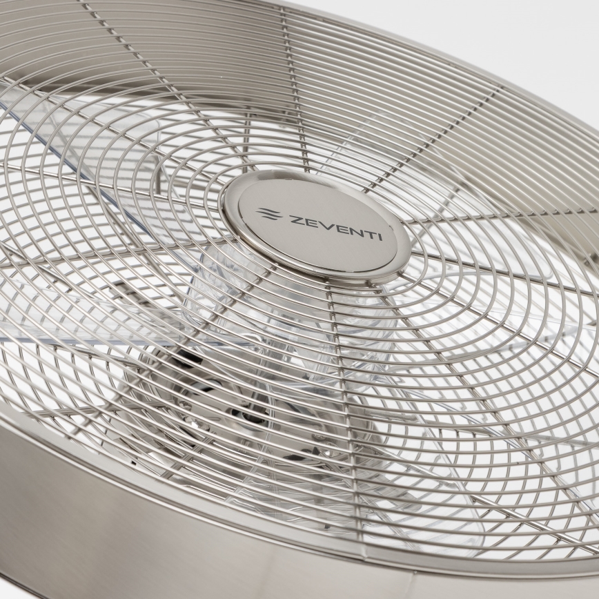 ZEVENTI - Ventilador de pared FREEZE 50W/230V diá. 40 cm cromo mate + control remoto