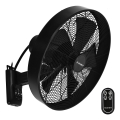 ZEVENTI - Ventilador de pared FREEZE 50W/230V diá. 40 cm negro + control remoto