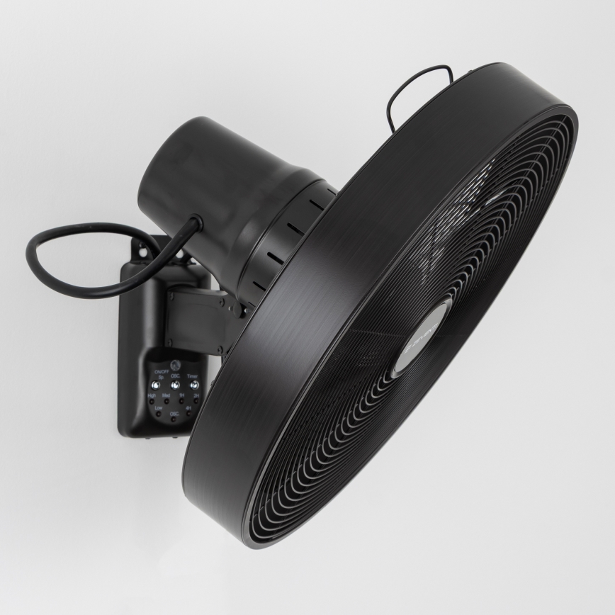 ZEVENTI - Ventilador de pared FREEZE 50W/230V diá. 40 cm negro + control remoto