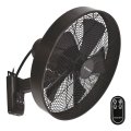 ZEVENTI - Ventilador de pared FREEZE 50W/230V diá. 40 cm negro/marrón + control remoto