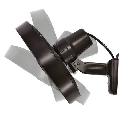 ZEVENTI - Ventilador de pared FREEZE 50W/230V diá. 40 cm negro/marrón + control remoto