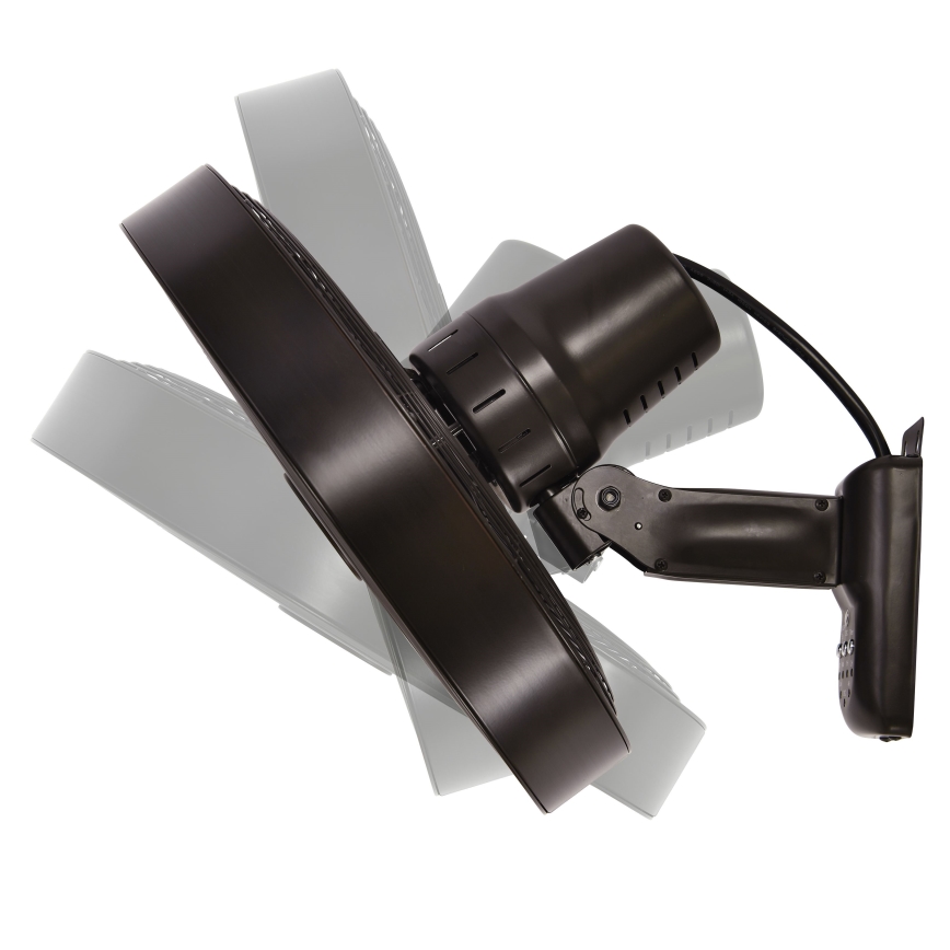 ZEVENTI - Ventilador de pared FREEZE 50W/230V diá. 40 cm negro/marrón + control remoto