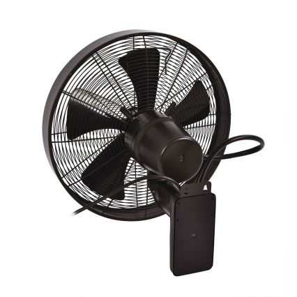 ZEVENTI - Ventilador de pared FREEZE 50W/230V diá. 40 cm negro/marrón + control remoto