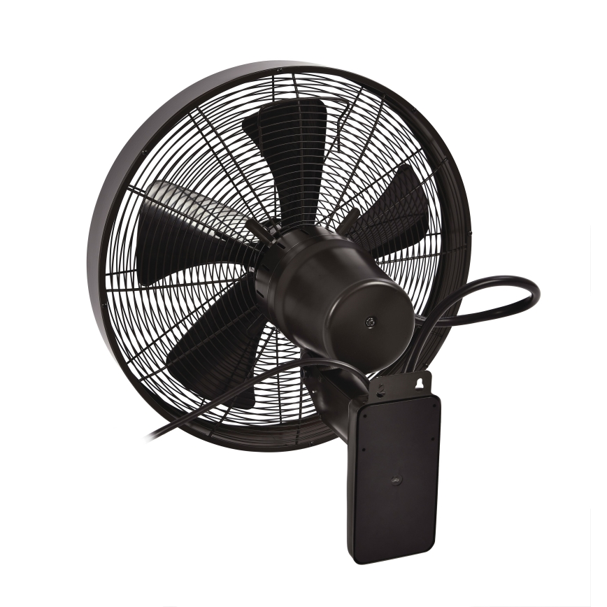 ZEVENTI - Ventilador de pared FREEZE 50W/230V diá. 40 cm negro/marrón + control remoto