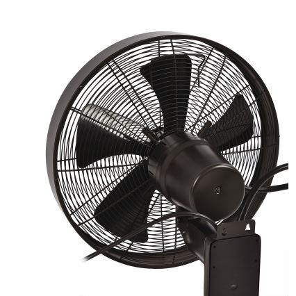 ZEVENTI - Ventilador de pared FREEZE 50W/230V diá. 40 cm negro/marrón + control remoto
